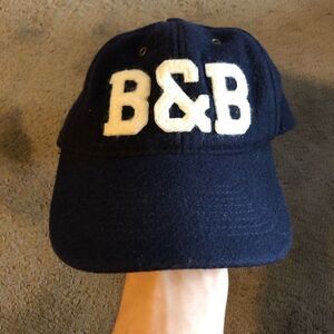 VINTAGE BALL & BUCK FLANNEL HAT NAVY BLUE CAMO WHITE ADJUSTABLE STRAPBACK